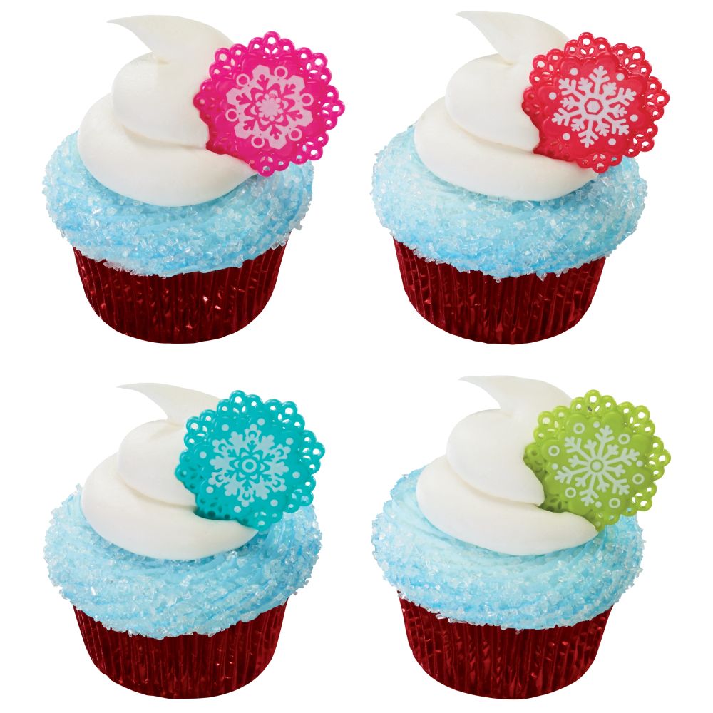 Image Cake Bright Snowflakes