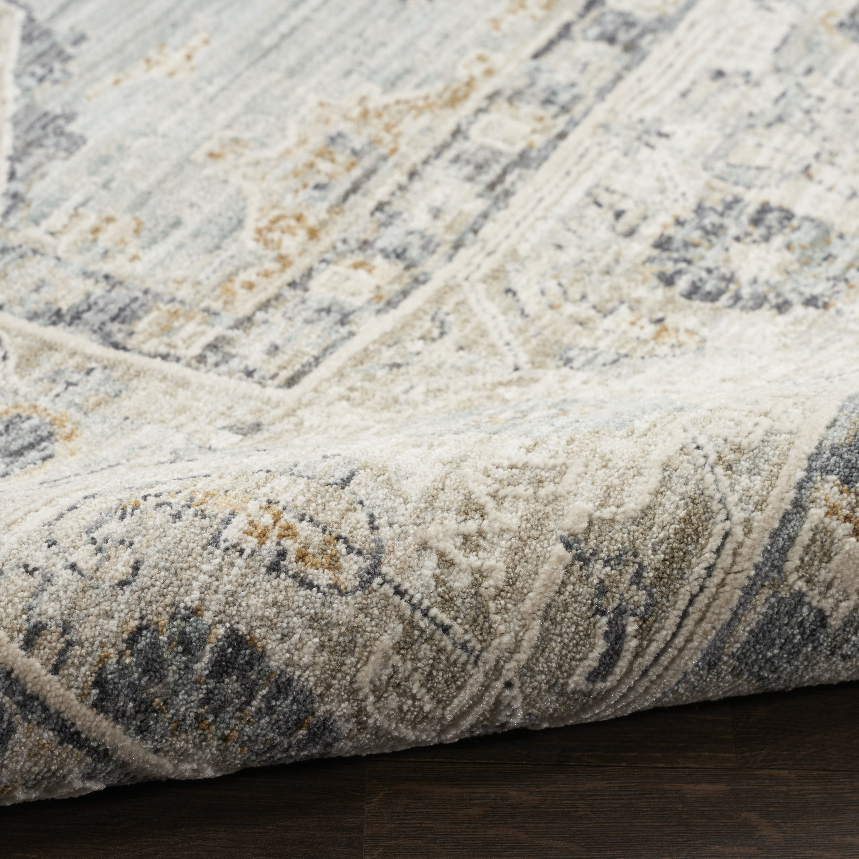 Nourison Lynx 2'3" x 12' Light Blue Vintage Indoor Rug