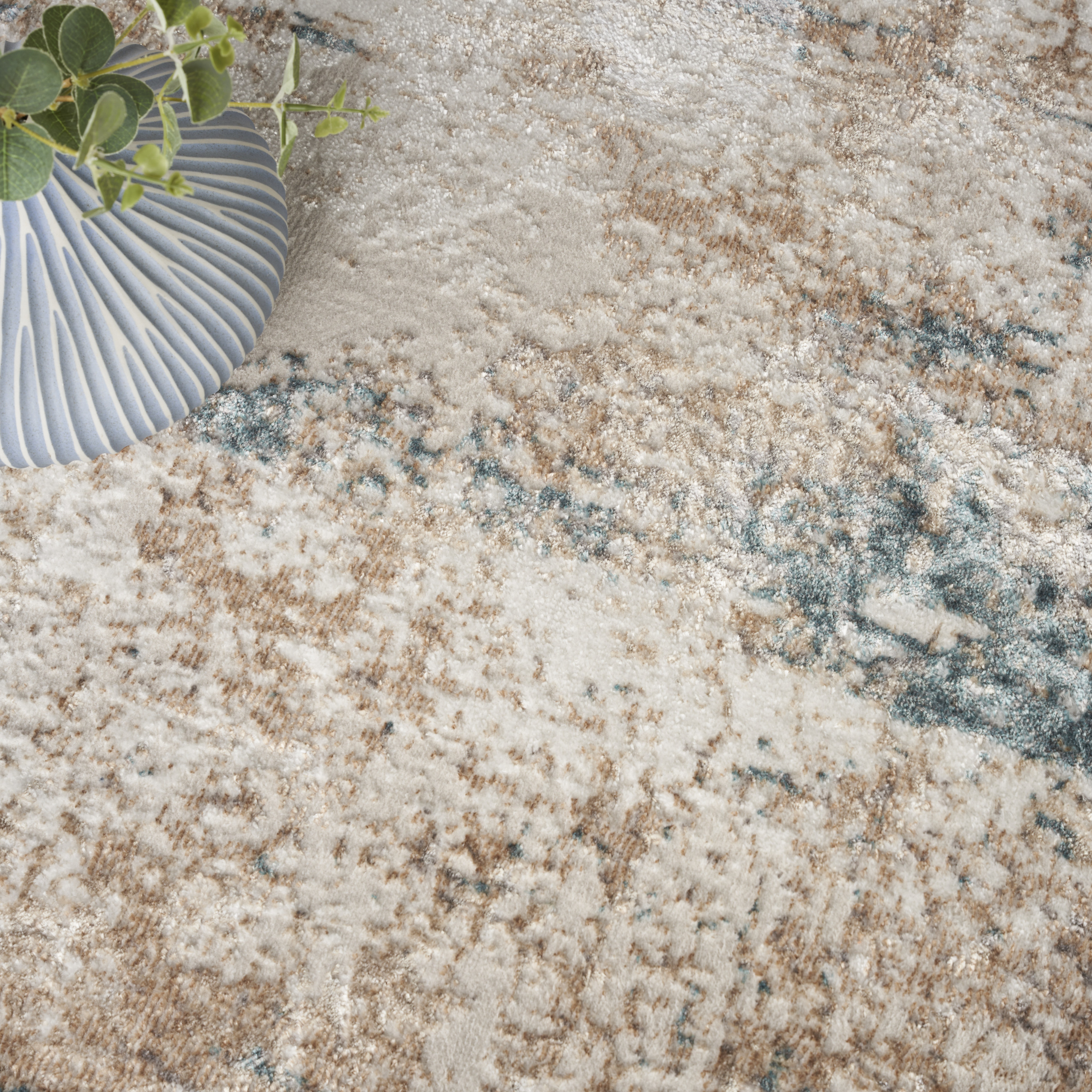 Nourison Glitz 7'10" x 9'10" Taupe Multicolor Modern Indoor Rug
