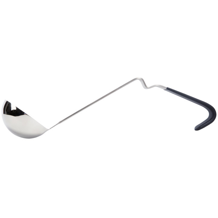 4-ounce stainless steel ladle with black Ergo Grip™ Kool-Touch® handle