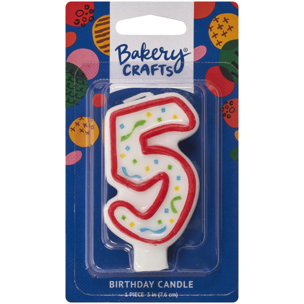 5 Party Red Numeral Candles