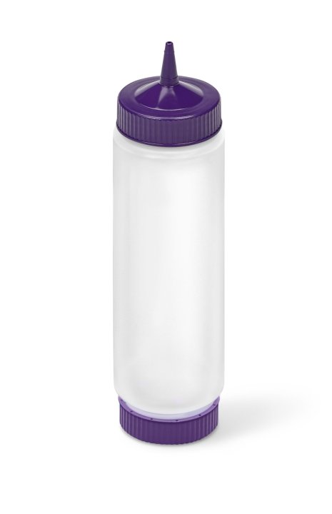Distributeur transparent avec système simple FIFO de 710 ml avec douilles et socle violet