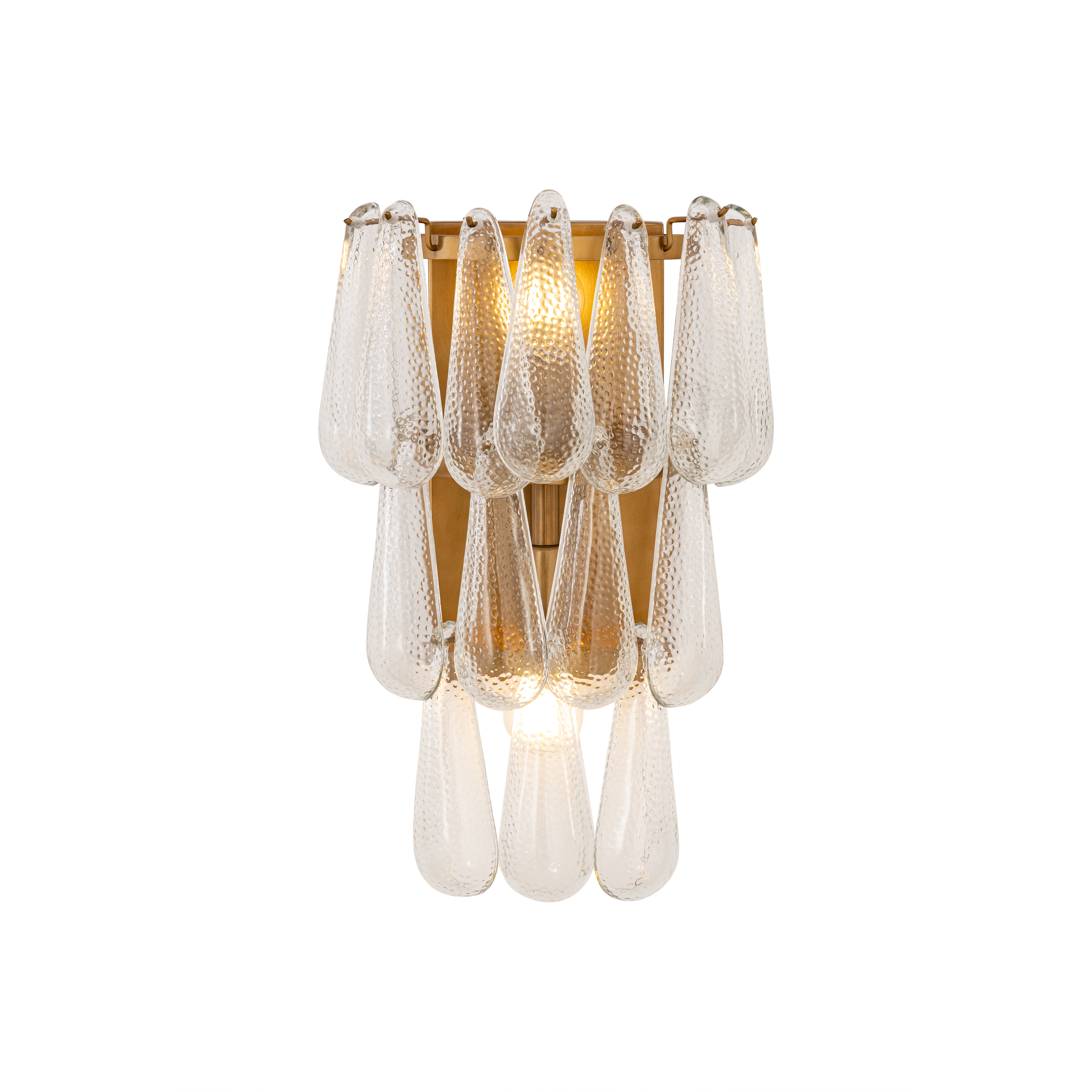 2-Light Wall Sconce - Legacy Brass with Clear Dimpled Glass - alternate view
