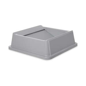 Rubbermaid Commercial, Untouchable®, Square, Resin, 35 gal, Gray, Receptacle Lid