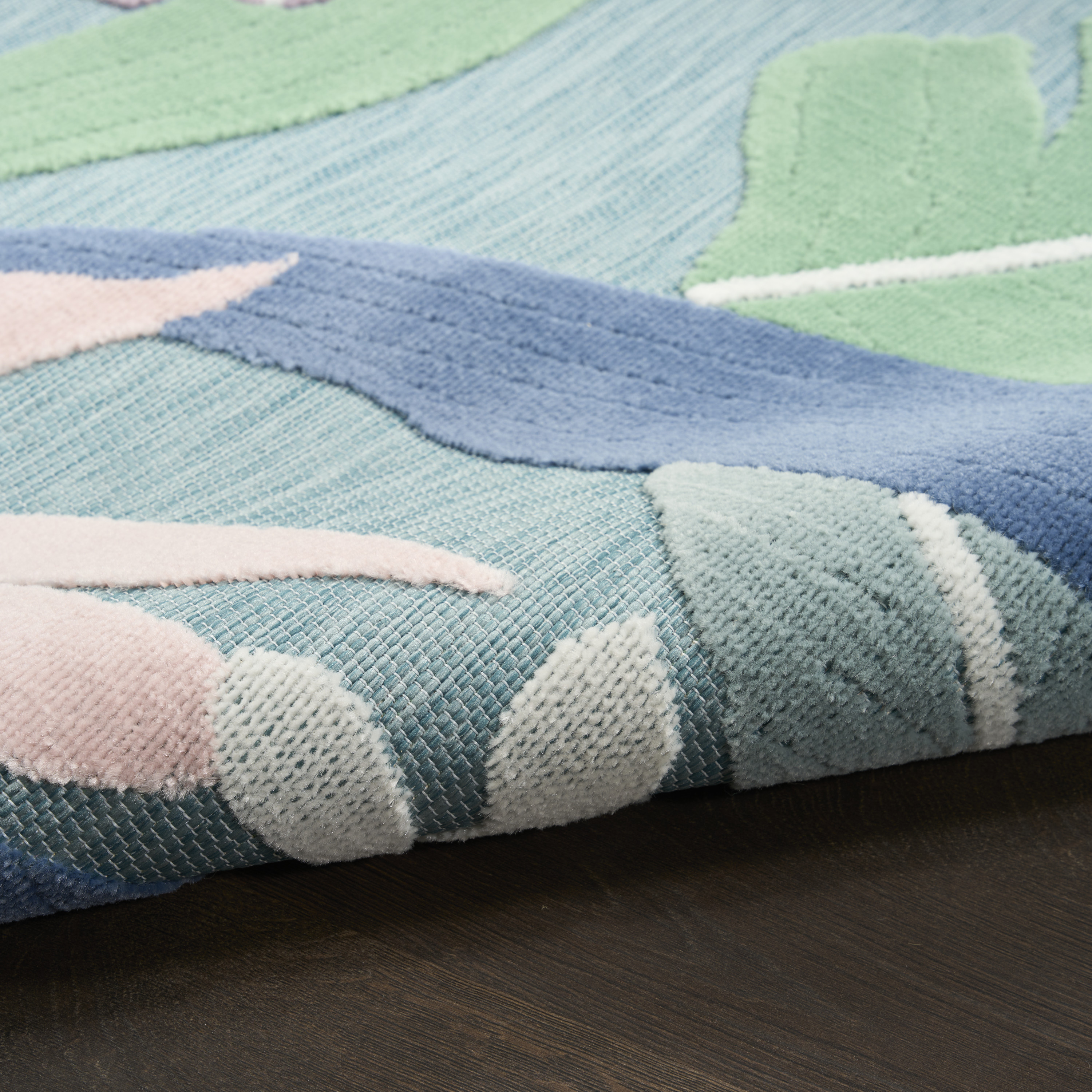 Nourison Suncoast 2' x 6' Blue Multicolor Tropical Rug