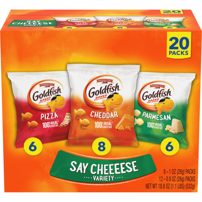 Goldfish Crackers Say Cheeeese Variety, 20 count box