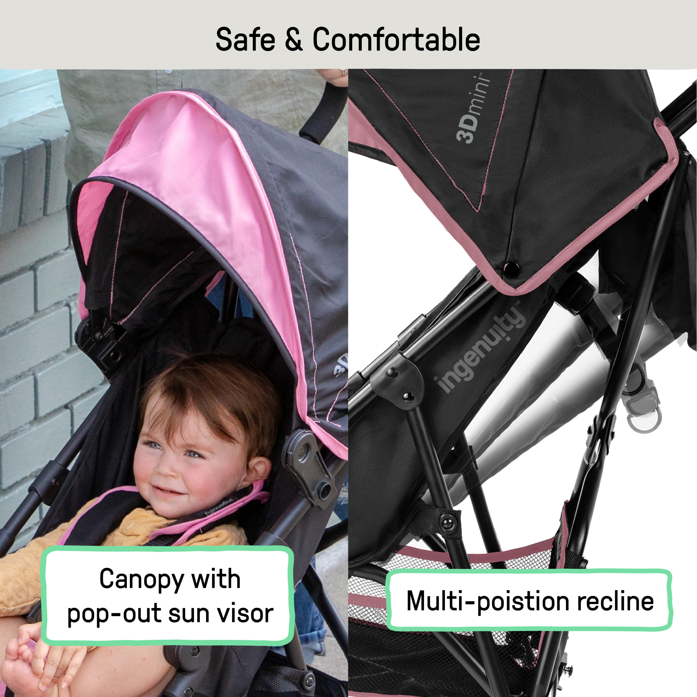Ingenuity 3Dmini Convenience Stroller - Pink