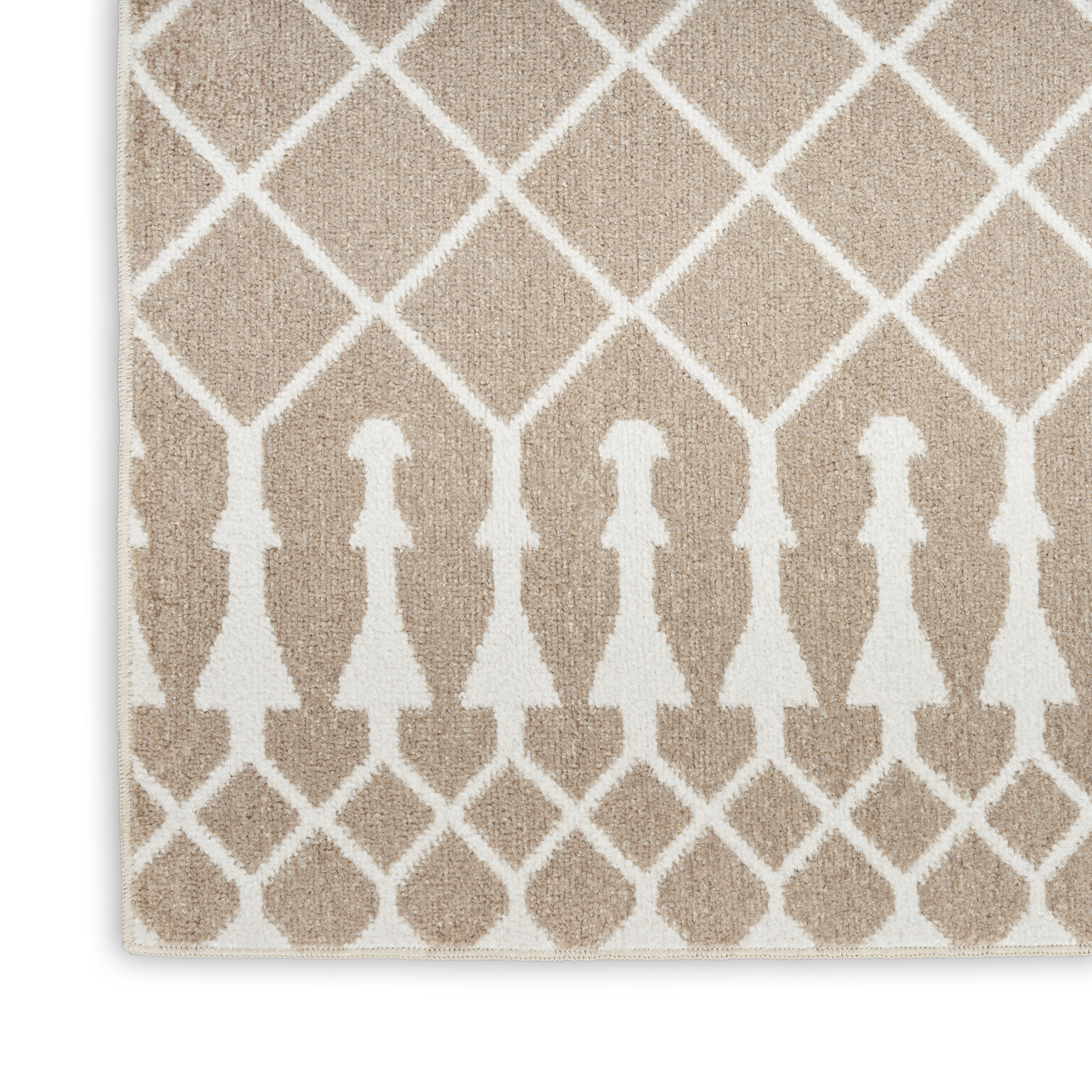 Nourison Astra Machine Washable 2'2" x 8' Taupe Bohemian Indoor Rug