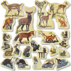 Woodland Animal Families Wooden Characters