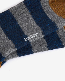 Houghton Stripe Socks Asphalt-Navy