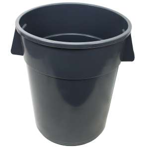 Impact, Gator Plus, 55 gal, Plastic, Gray, Round, Receptacle