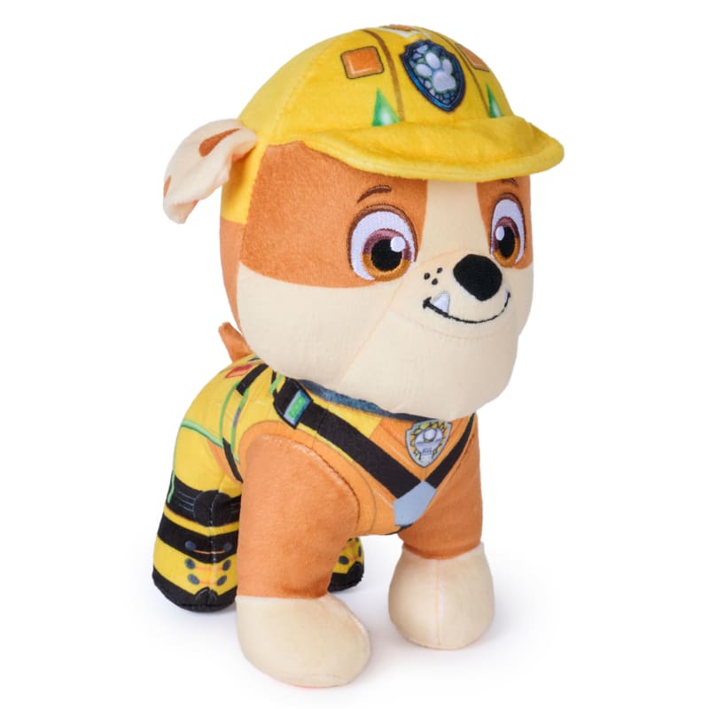 PAW Patrol: The Dino Movie Rubble Plush, Plush Toy from the Hit Film, Preschool Toys, Movie Merch, Kids Toys for Boys & Girls, Ages 3 and Up, 8”