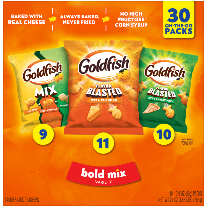 Goldfish® Bold Mix Crackers, 27 oz, bag - Back Image