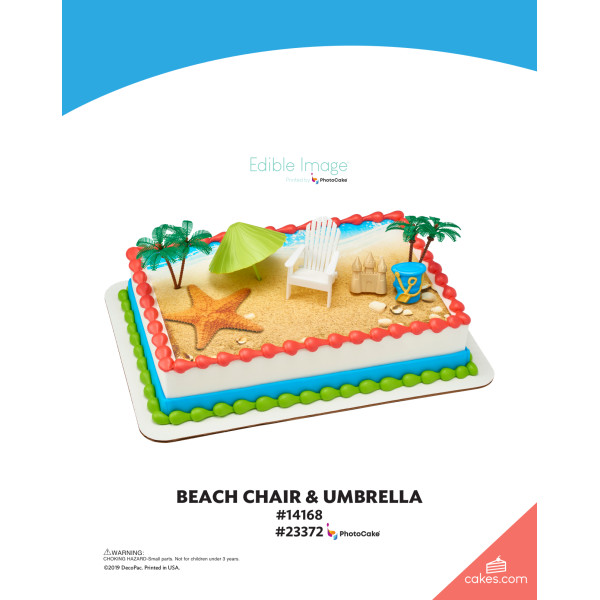 Beach Chair & Umbrella The Magic of Cakes® PhotoCake® Enhanced Background Page