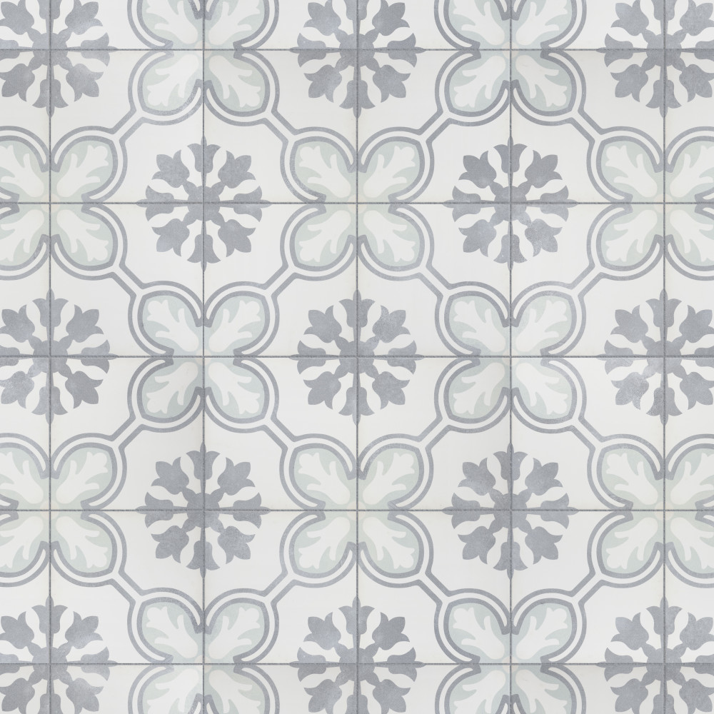 Amberely Orchid Mint 17.75x17.75 Square Porcelain Floor and Wall Digital Pattern