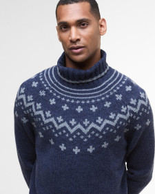 Hewton Fair Isle Roll Neck Jumper Navy