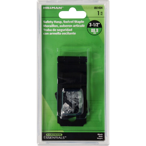 Hardware Essentials Swivel Staple Safety Hasp Black (3-1/2