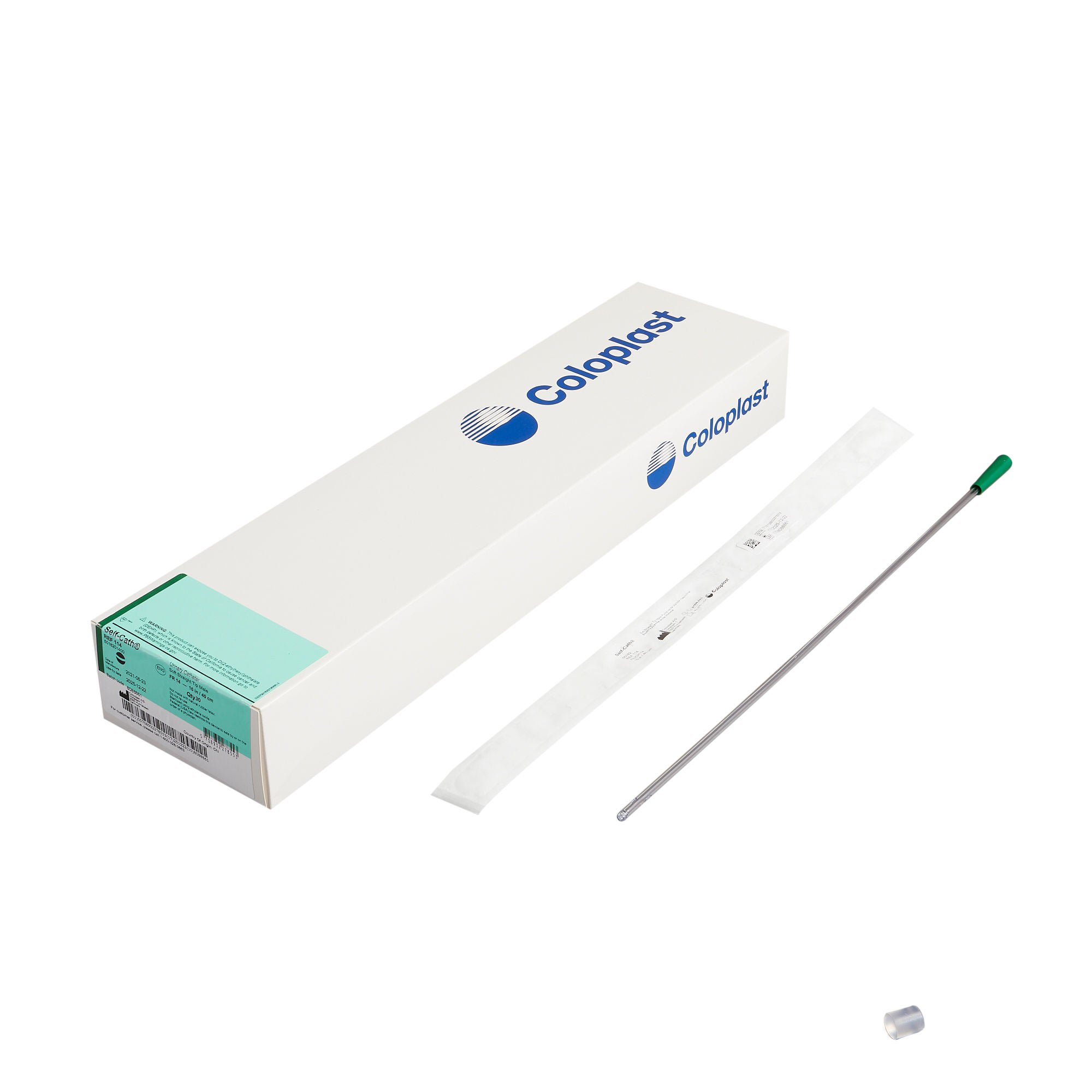 Coloplast Self-Cath Urethral Catheter, Straight Tip, Green, 14 Fr. 16 in.