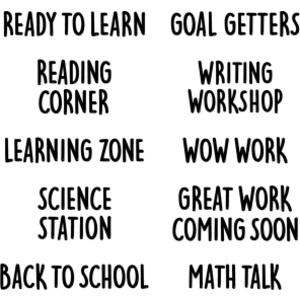 Core Decor School Time Punch-Out Phrases Accents, 15 Phrases