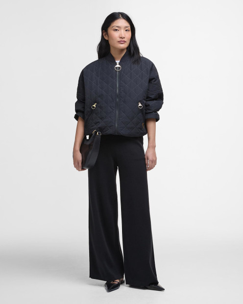 Emlyn Quilted Bomber Jacket Black/Ancient