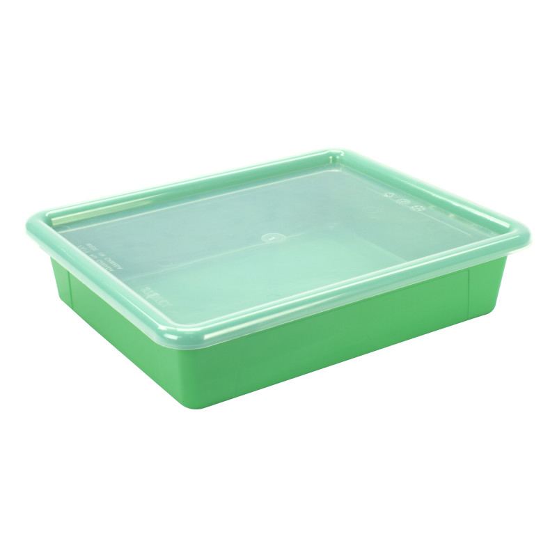 Flat Storage Tray with Lid, Green