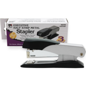 Executive Metal Stapler, Half Strip, Gray