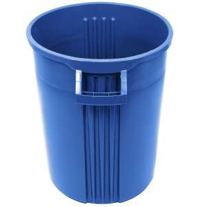 Impact, Gator Plus, 32 gal, Plastic, Blue, Round, Receptacle
