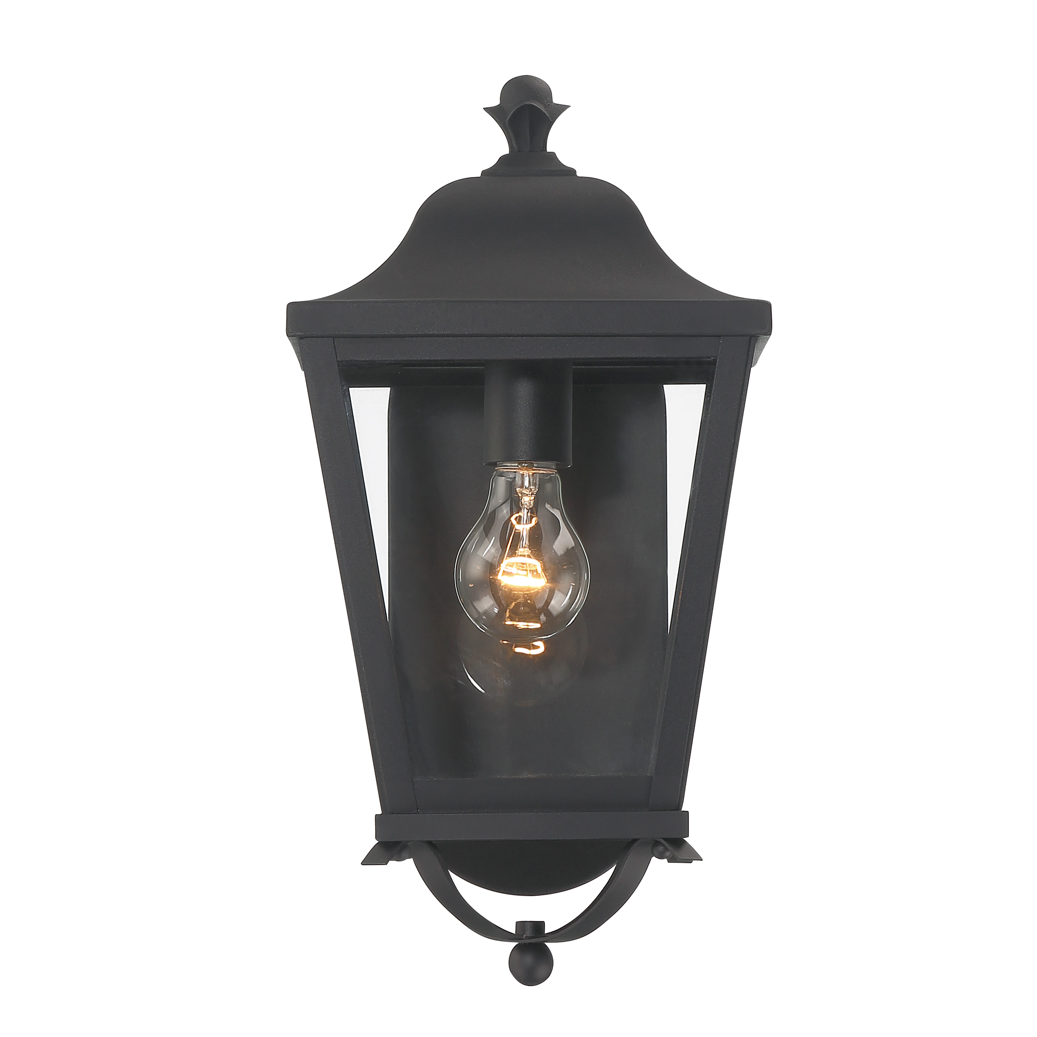 1 Light Outdoor Wall Mount in Sand Coal Finish with Clear Glass - alternate view