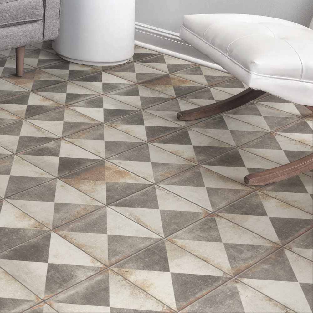 D’Anticatto Decor Triangoli 8-3/4 in. x 8-3/4 in. Porcelain Floor and Wall Tile