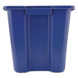 Rubbermaid Commercial, Recycling Bin, 14 gal, Resin, Blue, Rectangle, Receptacle
