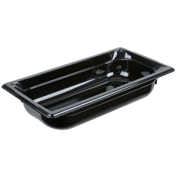 Third-size 2 1/2-inch-deep Super Pan® high-temperature plastic pan in black