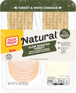 Natural Slow Roasted Turkey Breast, White Cheddar Cheese & Whole Wheat Crackers