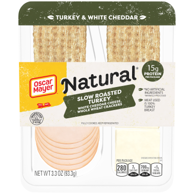 Natural Slow Roasted Turkey Breast, White Cheddar Cheese & Whole Wheat Crackers