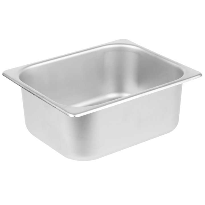 Half-size 4-inch-deep stainless steel deli pan