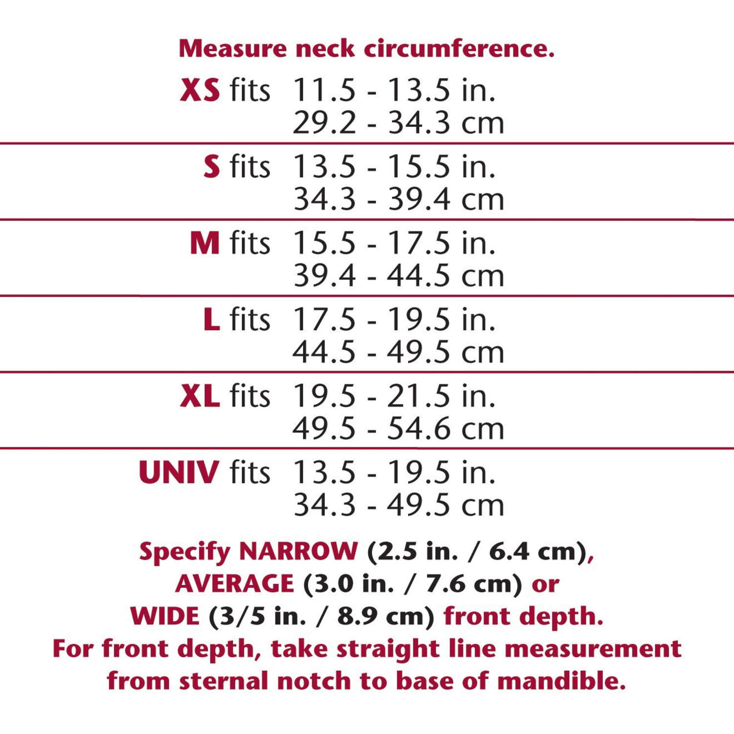 OTC Cervical Collar, 3 inch Soft Foam, Average Depth, White, Universal