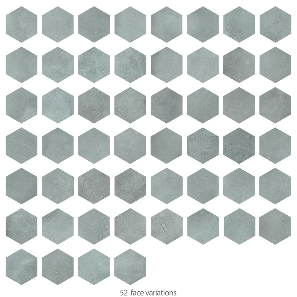 Atlas Hex Grey 8-5/8 in. x 9-7/8 in. Porcelain Floor and Wall Tile