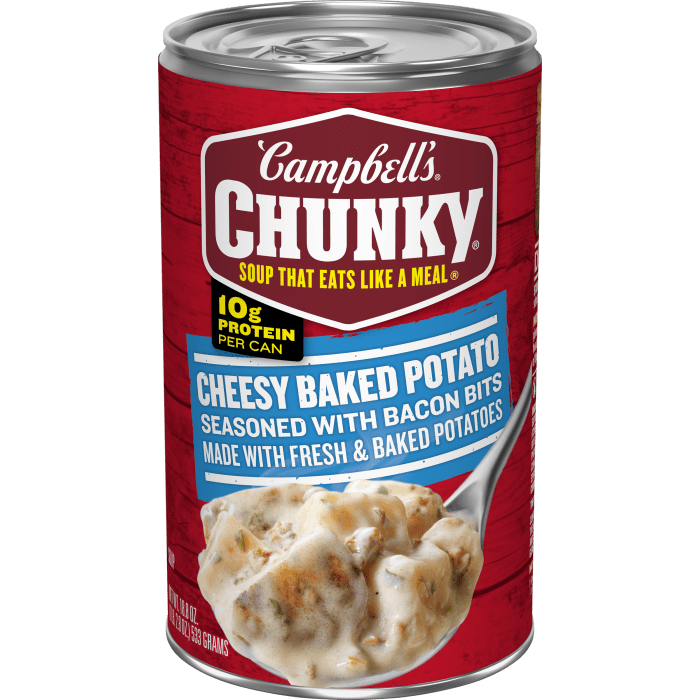 Baked Potato with Cheddar & Bacon Bits Soup
