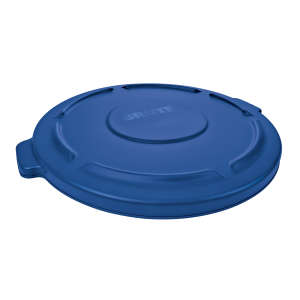 Rubbermaid Commercial, BRUTE®, Self-Draining, Round, Resin, 55 gal, Blue, Receptacle Lid