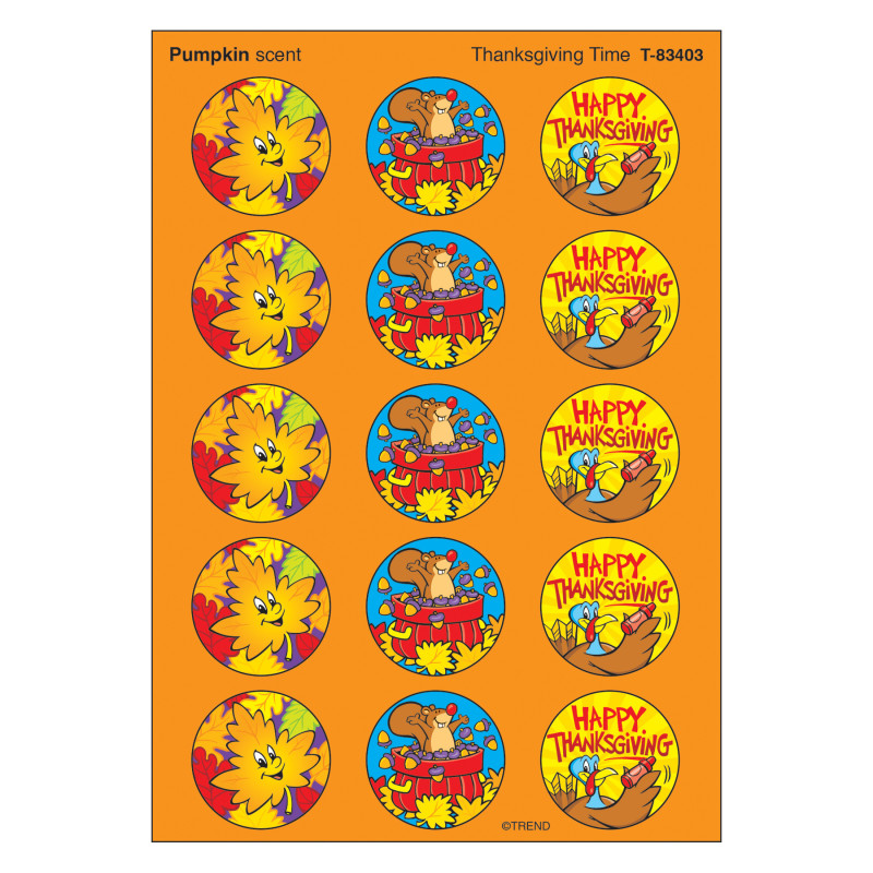 Thanksgiving Time/Pumpkin Stinky Stickers®, 60 ct.