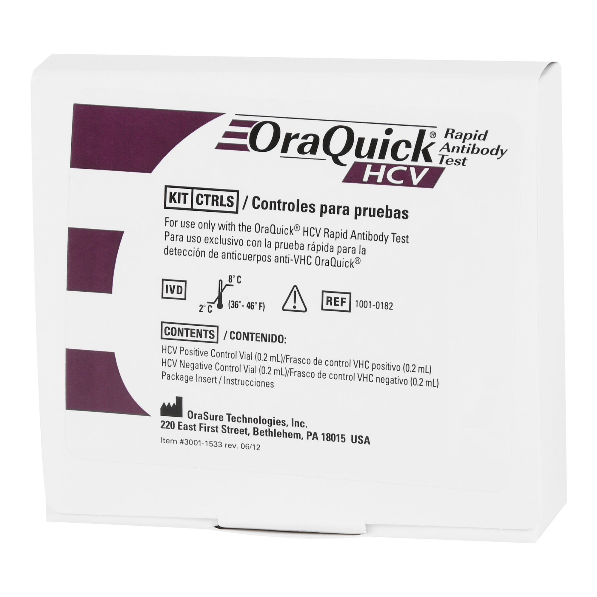 Orasure Technologies CONTROL. HCV RAPID ANTIBODY 1POS/1NEG
