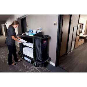 Rubbermaid Commercial, Executive Series, Executive Series™, Full Size Housekeep Cart, Traditional, Black