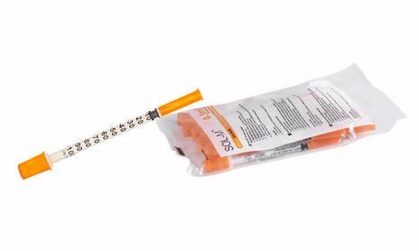 Sol-Millennium Medical SYRINGE/NEEDLE, INSULIN FIXED NDL 31GX5/16" 1ML (100/BX)
