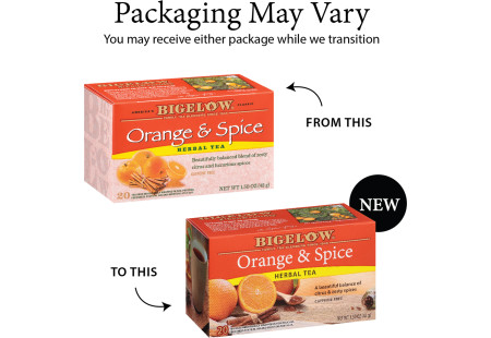 Orange and Spice Herbal Tea - Case of 6 boxes - total of 120 teabags