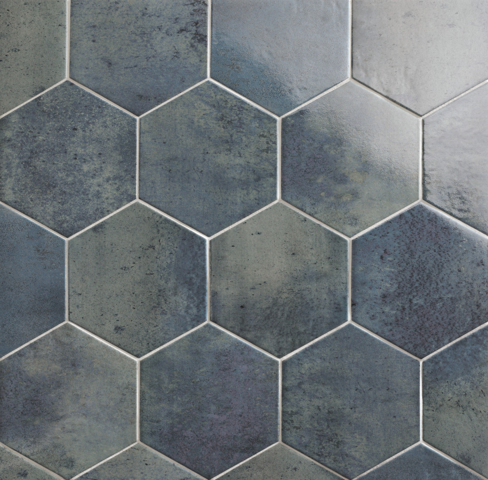 Capri Hex Indigo 7 in. x 8 in. Porcelain Floor and Wall Tile