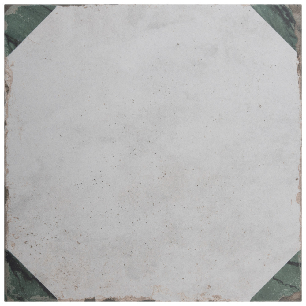 Renaissance Deco Emerald Corner 7-7/8 in. x 7-7/8 in. Porcelain Floor and Wall Tile