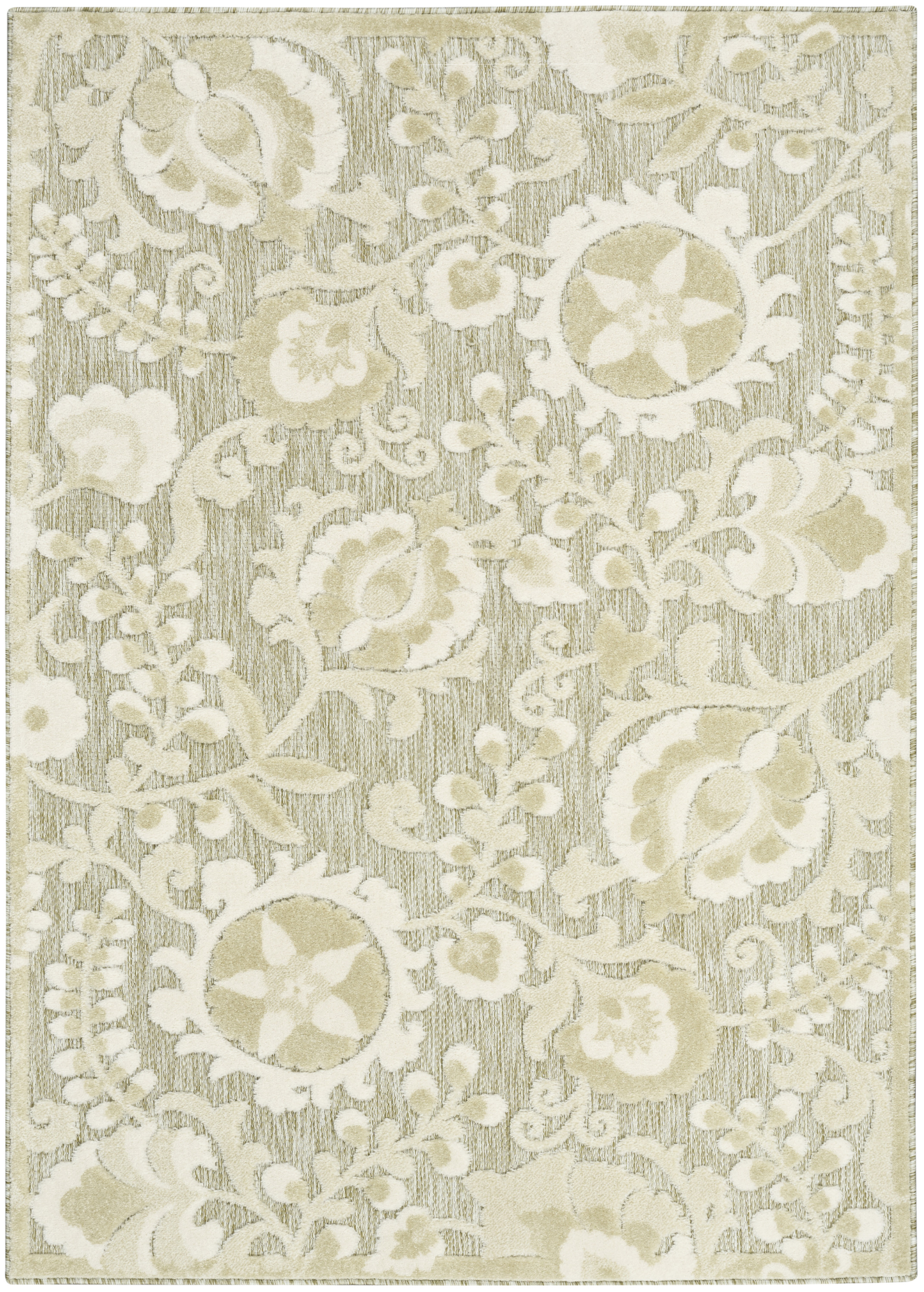 Nourison Aloha 5'3" x 7'5" Ivory Sage Farmhouse Rug