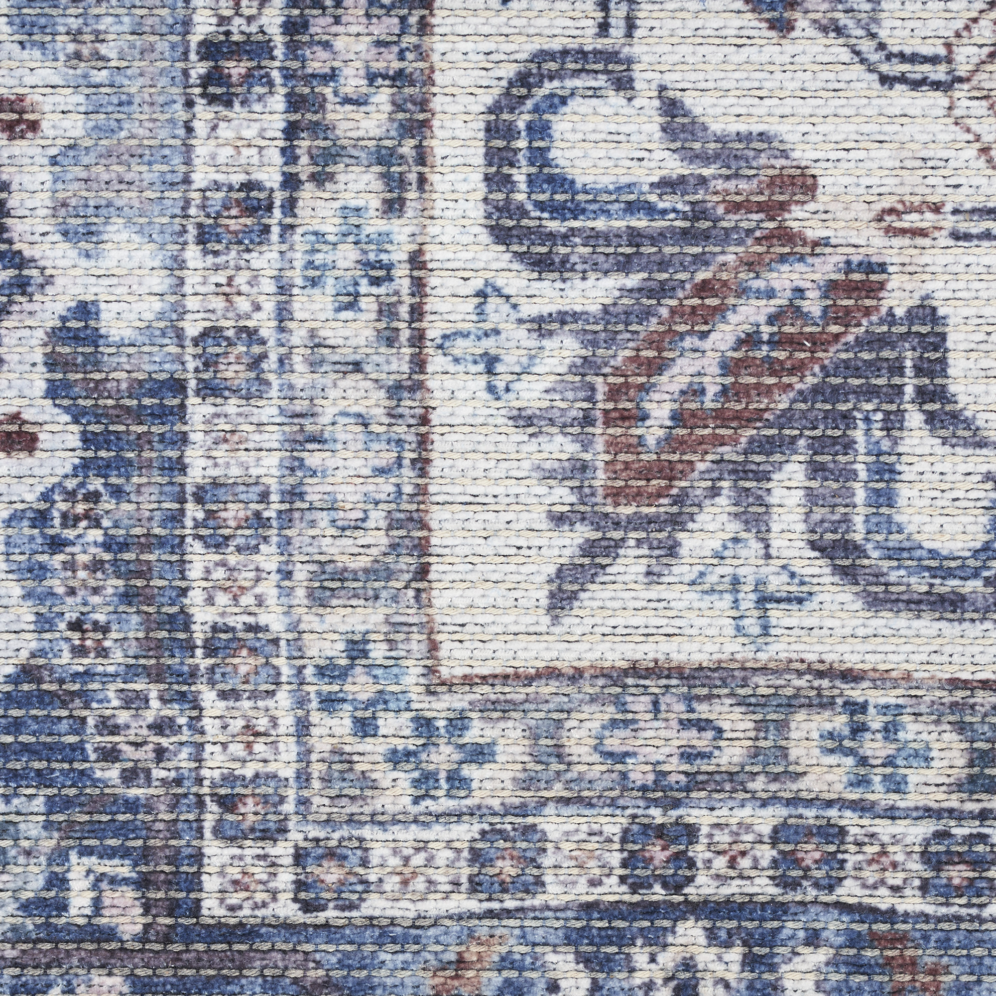 Nourison New Concept Washables 2' x 6' Navy Ivory Vintage Indoor Rug