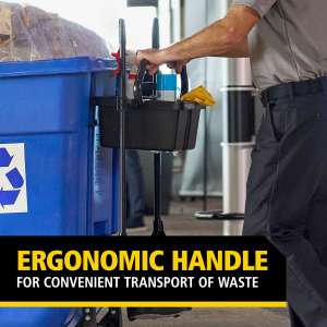 Rubbermaid Commercial, BRUTE, Ergonomic Rotomolded Tilt Truck Handle and Caddy, Black