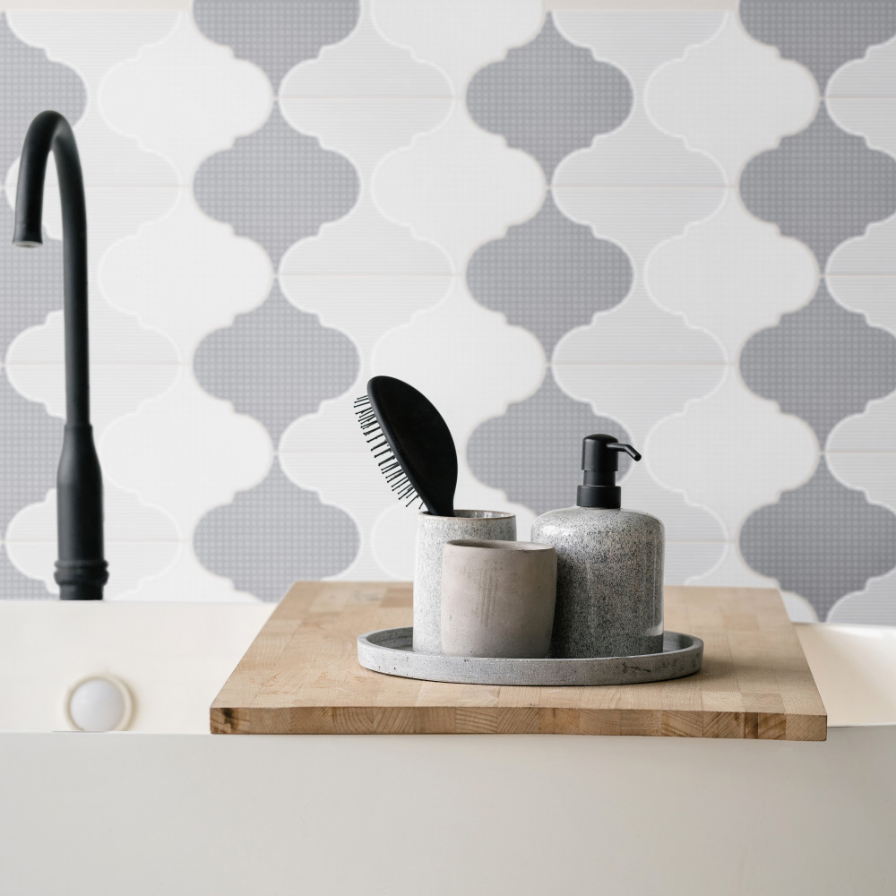 Apreggio Rondo Provenzal Grey 6-1/4 in. x 12-3/4 in. Porcelain Floor and Wall Tile