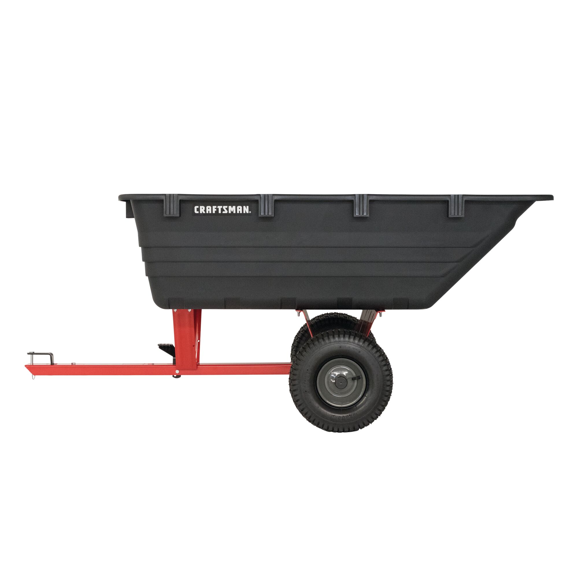 Right profile of 17 cubic foot poly cart.
